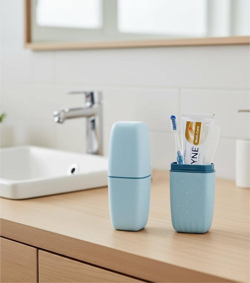 ZORGONS Toothbrush Cup Toothbrush Holder with Cover Travel Boothbrush Holder Portable Toothbrush Case and Carrier for Bathroom School Business Trip - Image 5